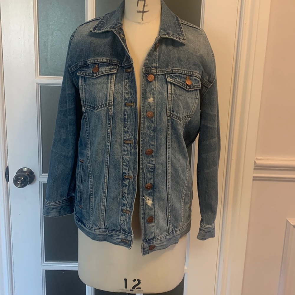 Madewell oversized distressed jean jacket